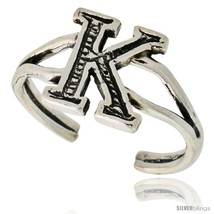 Sterling Silver Initial Letter K Alphabet Toe Ring / Baby Ring, Adjustable  - $17.40