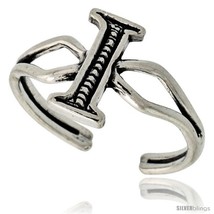 Sterling Silver Initial Letter I Alphabet Toe Ring / Baby Ring, Adjustable  - $17.40