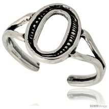 Sterling Silver Initial Letter O Alphabet Toe Ring / Baby Ring, Adjustable  - $17.40