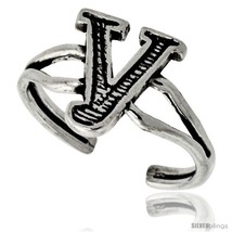 Sterling Silver Initial Letter Y Alphabet Toe Ring / Baby Ring, Adjustable  - $17.40