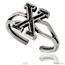 Sterling Silver Initial Letter X Alphabet Toe Ring / Baby Ring, Adjustable  - $17.40