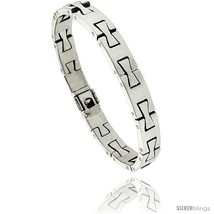 Length 8 - Sterling Silver Men&#39;s Dovetail Link Bracelet Handmade 3/8 in  - £272.15 GBP