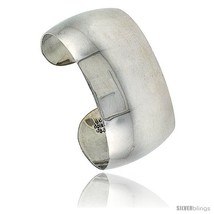 Sterling Silver High Polished Dome Cuff Bangle Bracelet for women 1 1/8 in  - £129.15 GBP