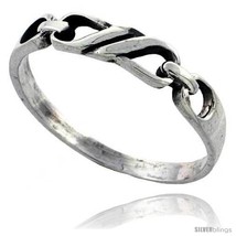 Size 6 - Sterling Silver Fancy Wedding Band  - £9.40 GBP