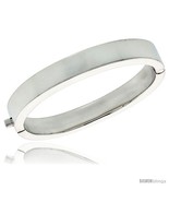 Sterling Silver Oval Hinged Flat Bangle Bracelet 3/8 in  - £190.42 GBP