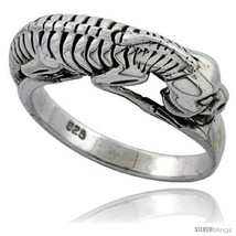 Size 13.5 - Sterling Silver Reptile Skeleton Gothic Biker Ring 1/4 in  - £34.96 GBP