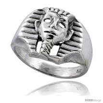 Size 9 - Sterling Silver King Tut&#39;s Mask Gothic Biker Ring, 5/8 in  - £32.09 GBP