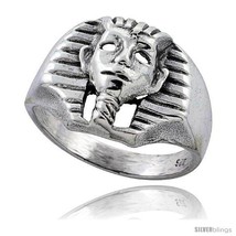 Size 10.5 - Sterling Silver King Tut&#39;s Mask Gothic Biker Ring, 5/8 in  - £31.99 GBP