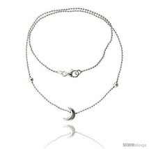 Length 7 - Sterling Silver Necklace / Bracelet with a Moon Slide -Style  - $29.68