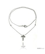 Length 17 - Sterling Silver Necklace / Bracelet with a Cross  - £28.75 GBP