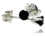 Erling silver brilliant cut cubic zirconia stud earrings 3 mm black color 1 4 cttw thumb155 crop