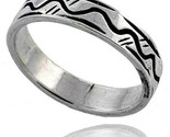 Sterling silver wave wedding band ring 3 16 in wide thumb155 crop