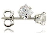 Sterling silver princess cut cubic zirconia stud earrings 1 3 cttw thumb155 crop