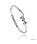 Sterling Silver 5mm wide Polished Bangle Hook-Buckle Clasp, 7  - £82.08 GBP