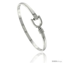 Sterling Silver Snaffle Bit Polished Bangle Hook-Buckle Clasp 7 1/4  - £89.01 GBP