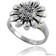 Size 10 - Sterling Silver Large Sunflower Ring 5/8 in wide -Style  - $25.92