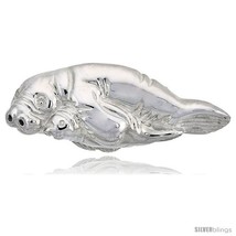 Sterling Silver Mother and Pup Seal Brooch Pin, 2 1/16in  (52 mm)  - £83.44 GBP