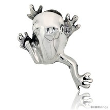 Sterling Silver Happy Hopper Frog Brooch Pin, 1 7/8in  (48 mm)  - £69.88 GBP