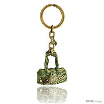 Green Purse Hand Bag Key Chain, Key Ring, Key Holder, Key Tag, Key Fob, w/  - $19.59