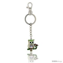Owl Key Chain, Key Ring, Key Holder, Key Tag, Key Fob, w/ Multi-color Sw... - $19.59