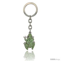 Jeweled Frog Key Chain, Key Ring, Key Holder, Key Tag, Key Fob, w/ Green  - £23.11 GBP