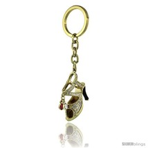 Gold Tone High Heeled Shoe Sandal Key Chain, Key Ring, Key Holder, Key T... - $19.59