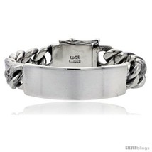 Length 8 - Sterling Silver Heavy Cuban Curb Link Men&#39;s ID Bracelet 3/4 in  - £601.34 GBP