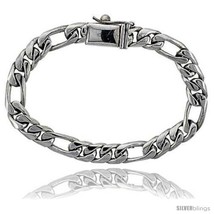 Length 8 - Gent&#39;s Sterling Silver Figaro Link Bracelet Handmade 3/8 in  - £245.10 GBP