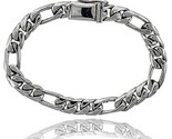Gents sterling silver figaro link bracelet handmade 3 8 in wide thumb155 crop