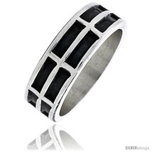 Size 8 - Sterling Silver Southwest Design 2-row Rectangles Ring 1/4 in  - £22.92 GBP
