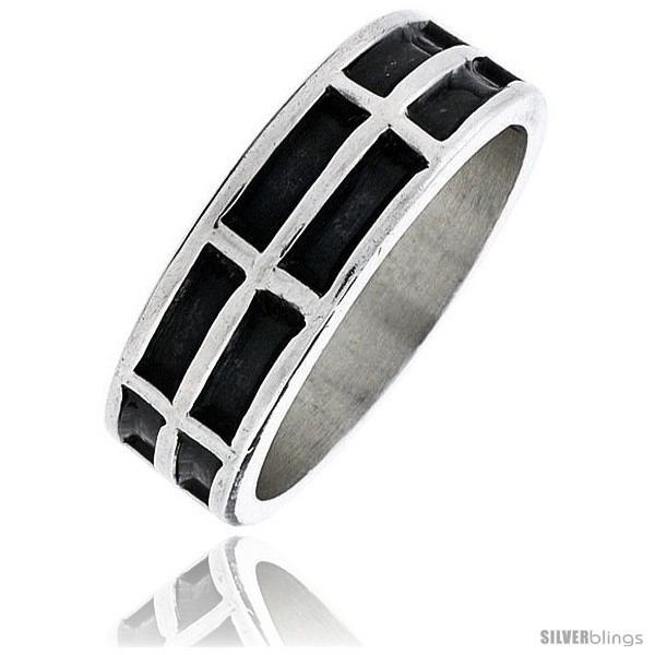 Size 13 - Sterling Silver Southwest Design 2-row Rectangles Ring 1/4 in  - $29.02