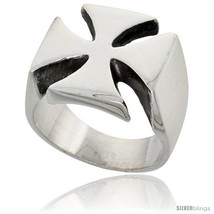 Size 8 - Sterling Silver Heavy Men&#39;s Iron Cross Ring Handmade 5/8 in  - £66.54 GBP