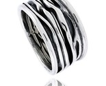 Sterling silver crinkled cigar band ring handmade antiqued finish 5 8 in wide thumb155 crop