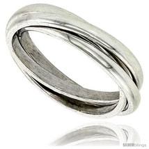 Size 10 - Sterling Silver Rolling Ring w/ 3 mm Domed Bands  - £33.04 GBP