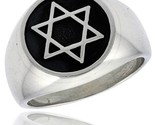 Sterling silver star of david ring antiqued finish handmade 3 4 in wide thumb155 crop