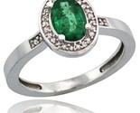 14k white gold diamond emerald ring 1 ct 7x5 stone 1 2 in wide thumb155 crop