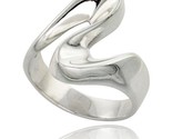 Sterling silver wave ring high polish handmade 3 4 in long thumb155 crop