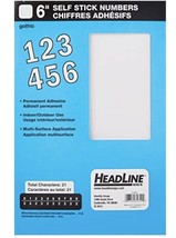 Headline Sign 6&quot; Self Stick White Permanent Numbers, Gothic, 21 Total - £9.68 GBP