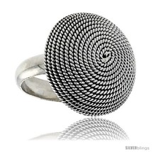Size 7.5 - Sterling Silver Round Whirl Ring 15/16 in  - $81.81
