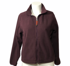 LL Bean Womens Large Jacket Zip Pockets Red Burgandy Coat Fleece Windbreaker - £19.71 GBP