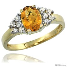 Size 5.5 - 10k Yellow Gold Ladies Natural Whisky Quartz Ring oval 8x6  - £392.76 GBP