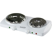 Brentwood Electric 1500W Double Burner Spiral White - £49.56 GBP