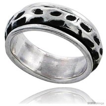 Size 9 - Sterling Silver Freeform Design Spinner Ring 5/16 in  - £44.53 GBP