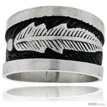 Size 12 - Sterling Silver Native American Design Feather  - £46.51 GBP