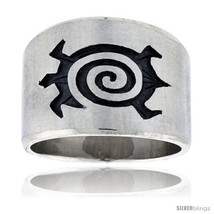 Size 8 - Sterling Silver Native American Design Turtle  - £60.69 GBP