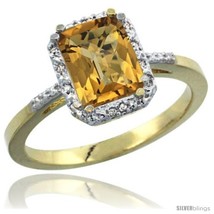 Size 6.5 - 10k Yellow Gold Ladies Natural Whisky Quartz Ring Emerald-shape 8x6  - £320.50 GBP