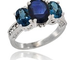Ies 3 stone oval natural blue sapphire ring london blue topaz sides diamond accent thumb155 crop