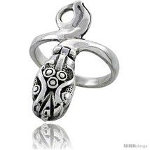 Size 9.5 - Sterling Silver Snake Poison Ring -Style  - £30.92 GBP