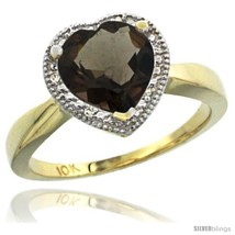 Size 5 - 10k Yellow Gold Ladies Natural Smoky Topaz Ring Heart-shape 8x8  - £359.65 GBP