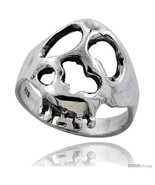 Size 6.5 - Sterling Silver Gothic Biker Deranged Skull Ring 1 in  - £46.21 GBP